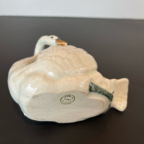 RARE Czech Pottery Swan Trinket Dish - Picture 10 of 13